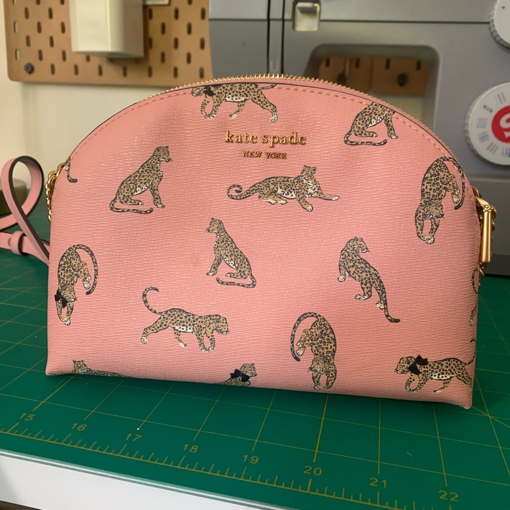 Kate Spade pink leopard crossbody purse